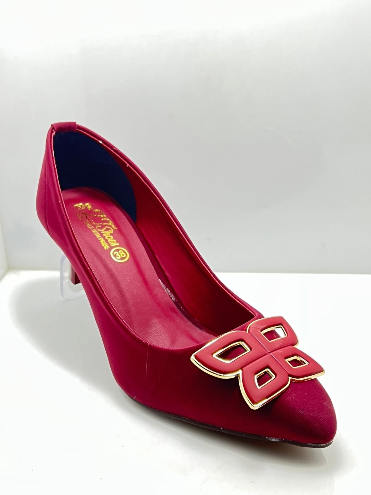 Ruby Elegance Bow Heels