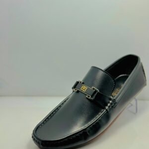 Black Classic Gold-Accent Loafers
